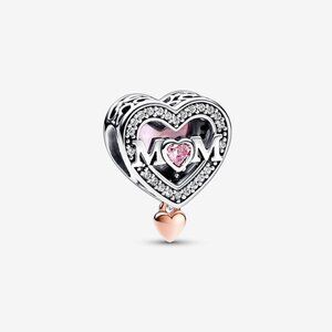 Pandora Moments Two-tone Openwork Infinity Heart Charm
